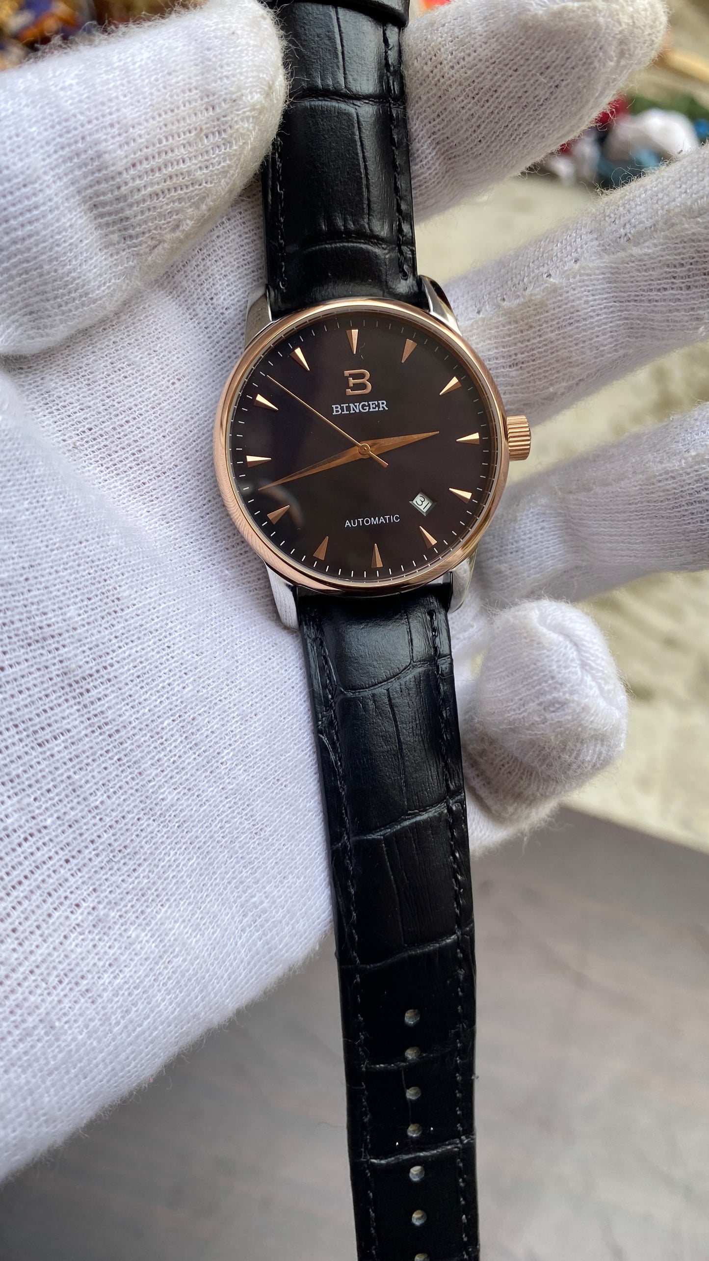 Binger automatic dress watch for men’s fashion