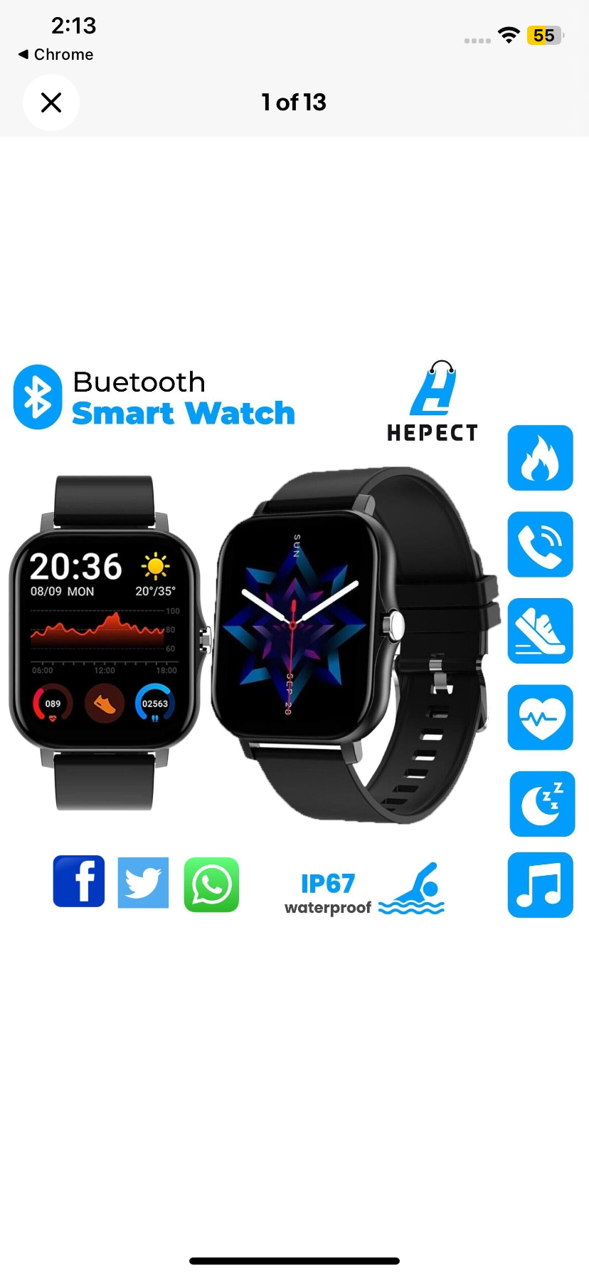 Imported smart watch for unisex