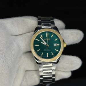 BOSS Green Dial Stainless Steel Luxury Watch for Men