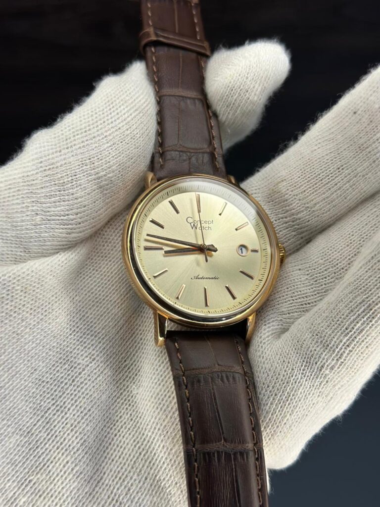 Concept Watch Automatic white Dial Leather Strap Men’s Watch