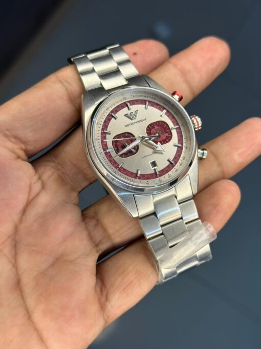 emporio armani watch (5) Emporio Armani Silver Chronograph Stainless Steel Watch for Men