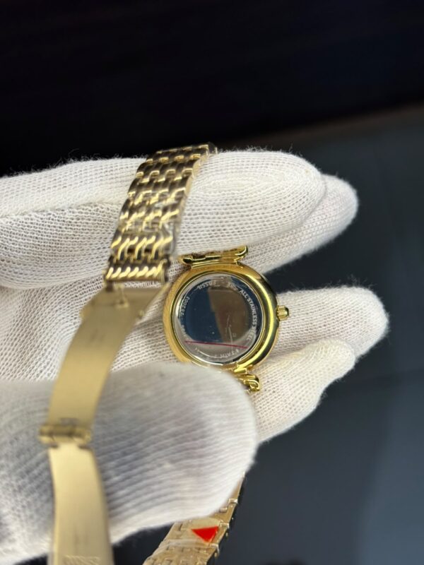 Fossil Women's Gold-Tone Stainless Steel Analog Watch with Crystal Bezel & Mother-of-Pearl Dial