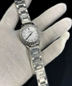 Fossil Women's Silver Stainless Steel Analog Watch with Crystal Bezel and Crystal Bracelet