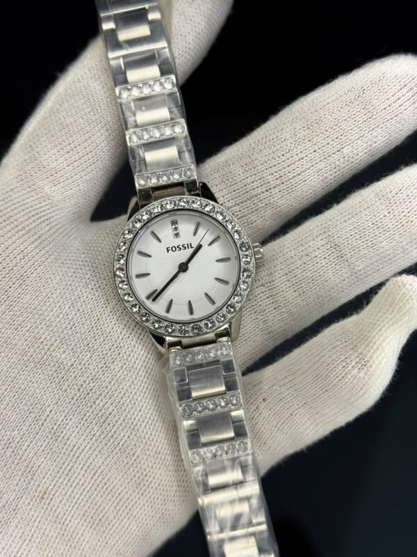 Fossil Women's Silver Stainless Steel Crystal Bracelet Analog Watch