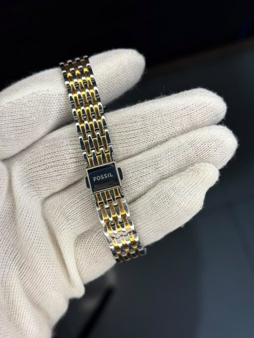 Fossil Women's Two-Tone Stainless Steel Analog Watch with Crystal Bezel & Mother-of-Pearl Dial