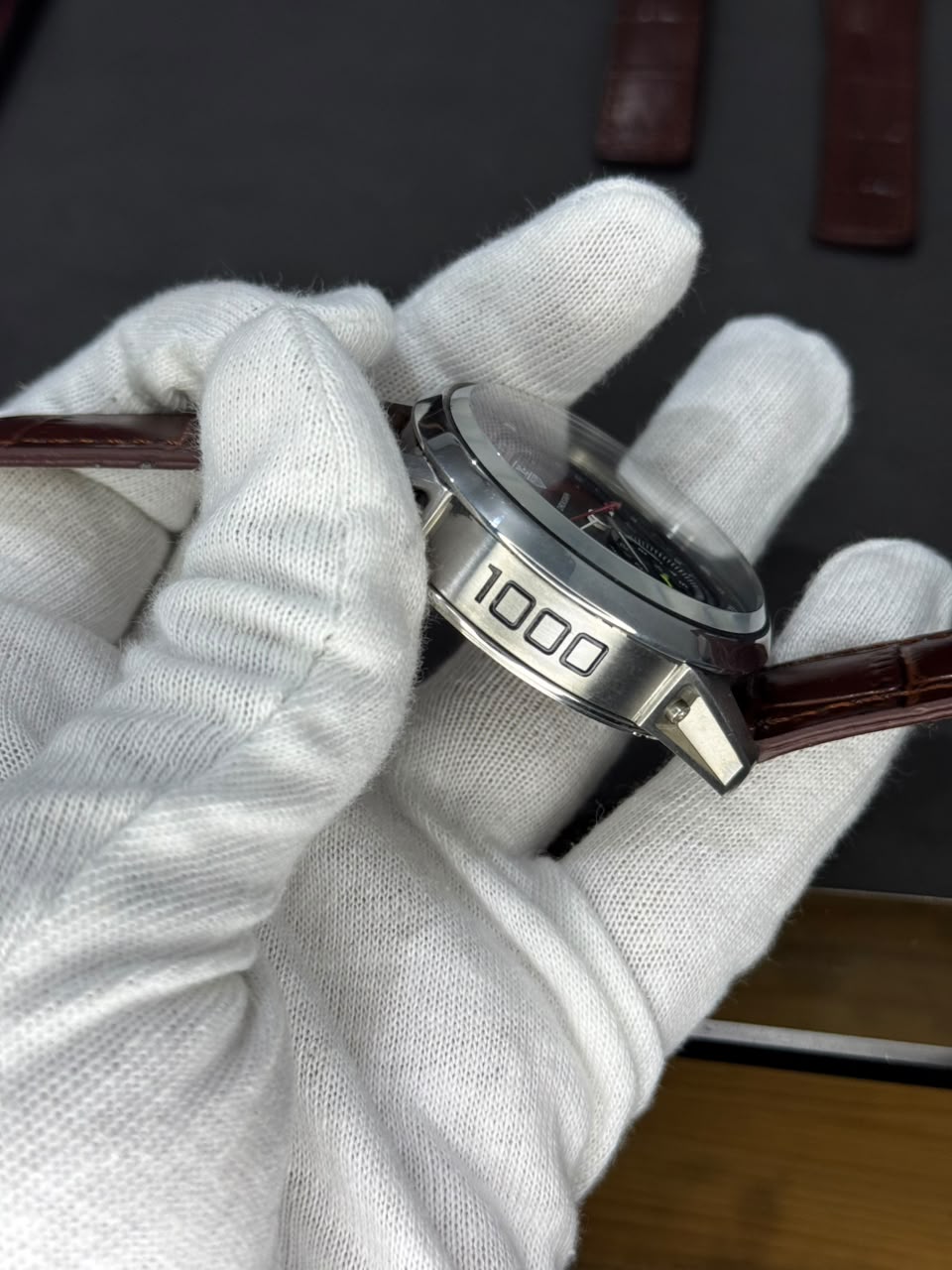 TAG Heuer Carrera Chronograph Automatic Men’s Watch – Black Dial with Brown Leather Strap - Image 4
