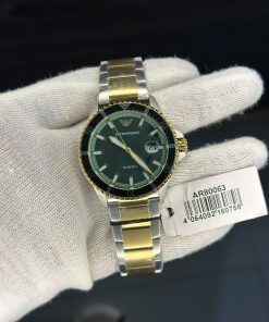 Emporio Armani Men’s Quartz Two-tone Stainless Steel Green Dial 42mm Watch AR80063