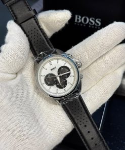 Hugo Boss Driver Chronograph Men's Watch 1512880 – Silver Dial & Black Leather Strap