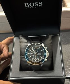 HUGO BOSS Admiral Black leather Strap Black Dial Chronograph Quartz Watch for Gents - 1513912